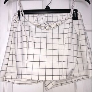 white plaid tank top and shorts set